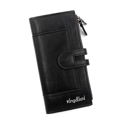 Fashion Minimalist Magnetic Buckle Multi-card Slot Zipper Bag